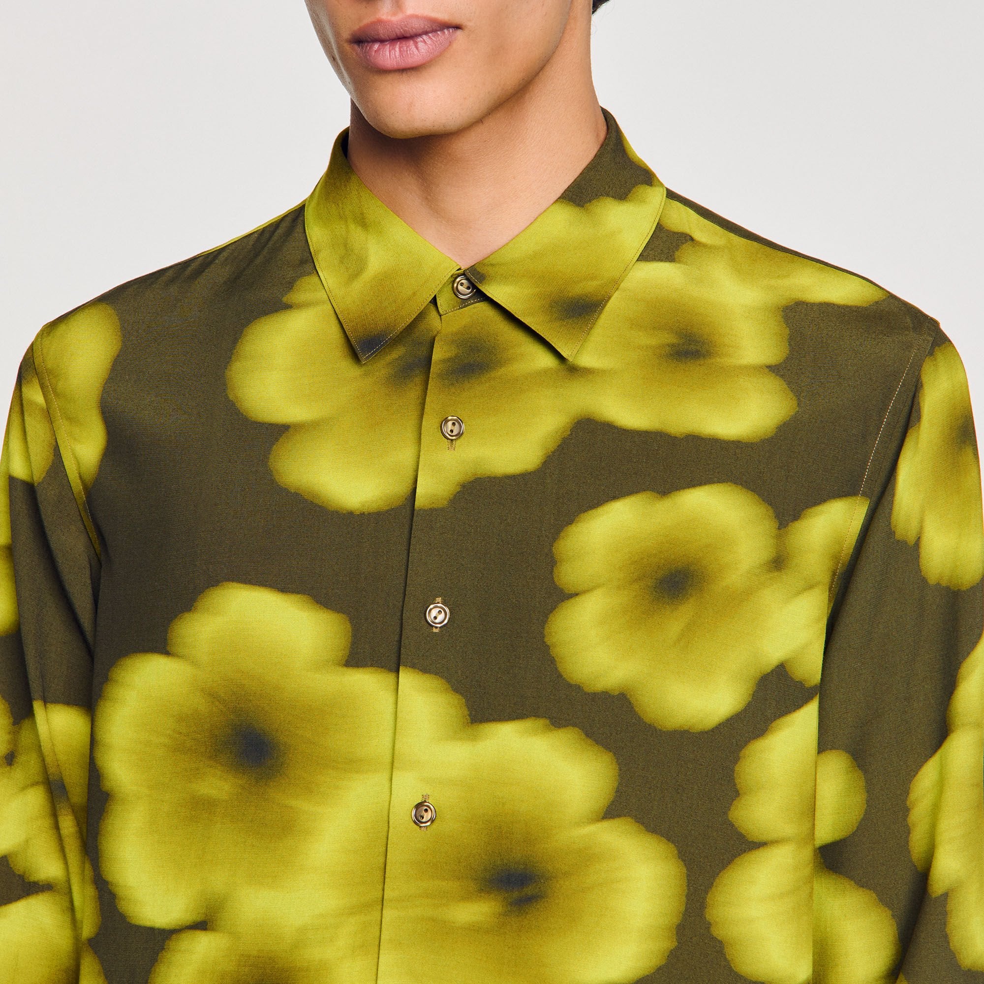 Sandro Men Loose-fit floral shirt