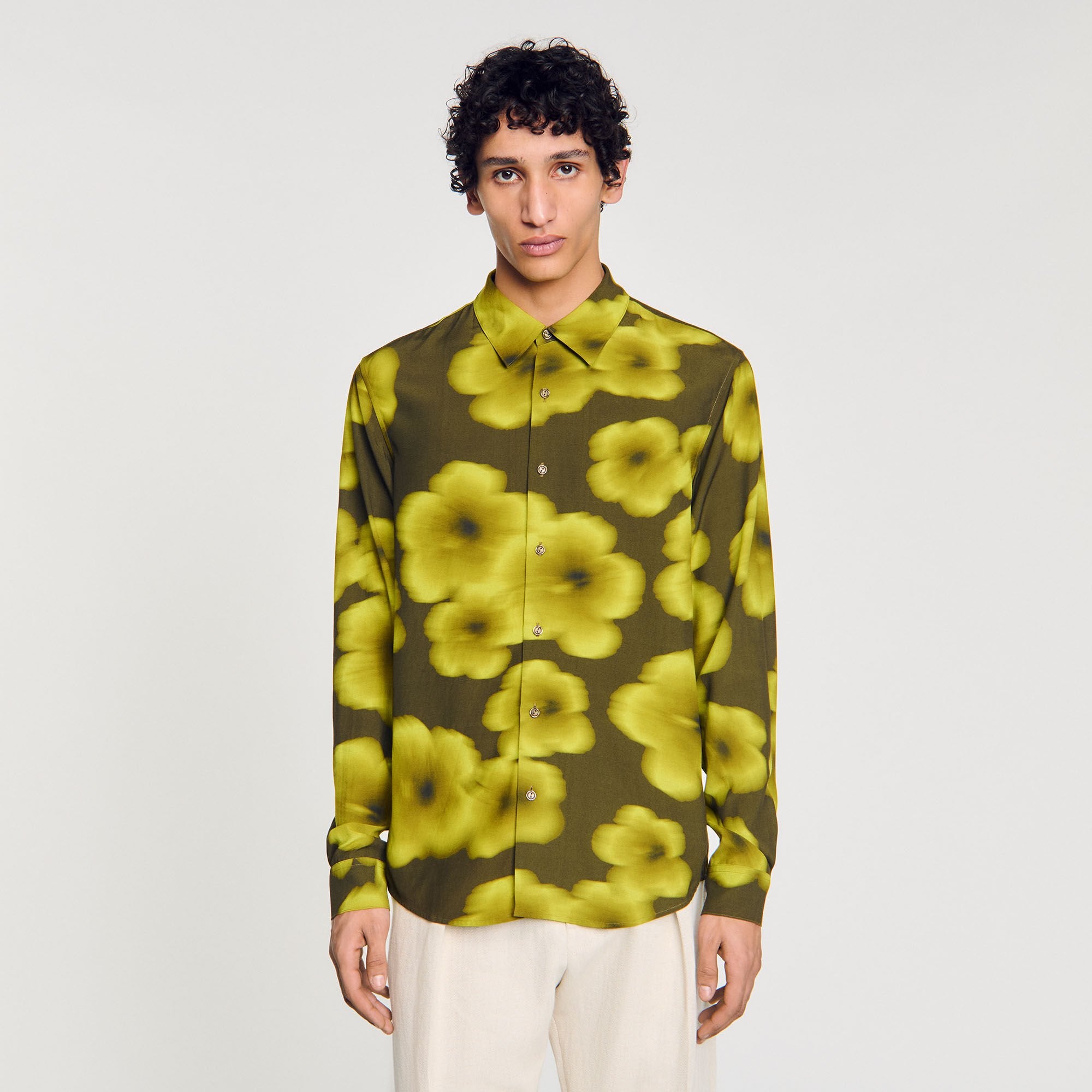 Sandro Men Loose-fit floral shirt