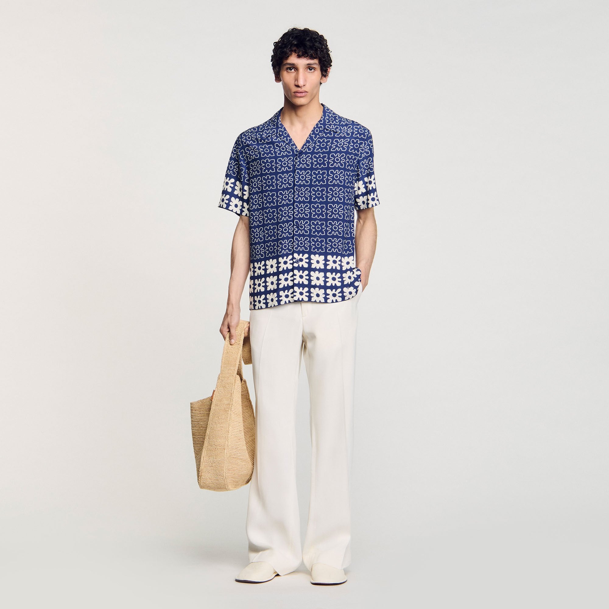 Sandro Men Floral motif shirt