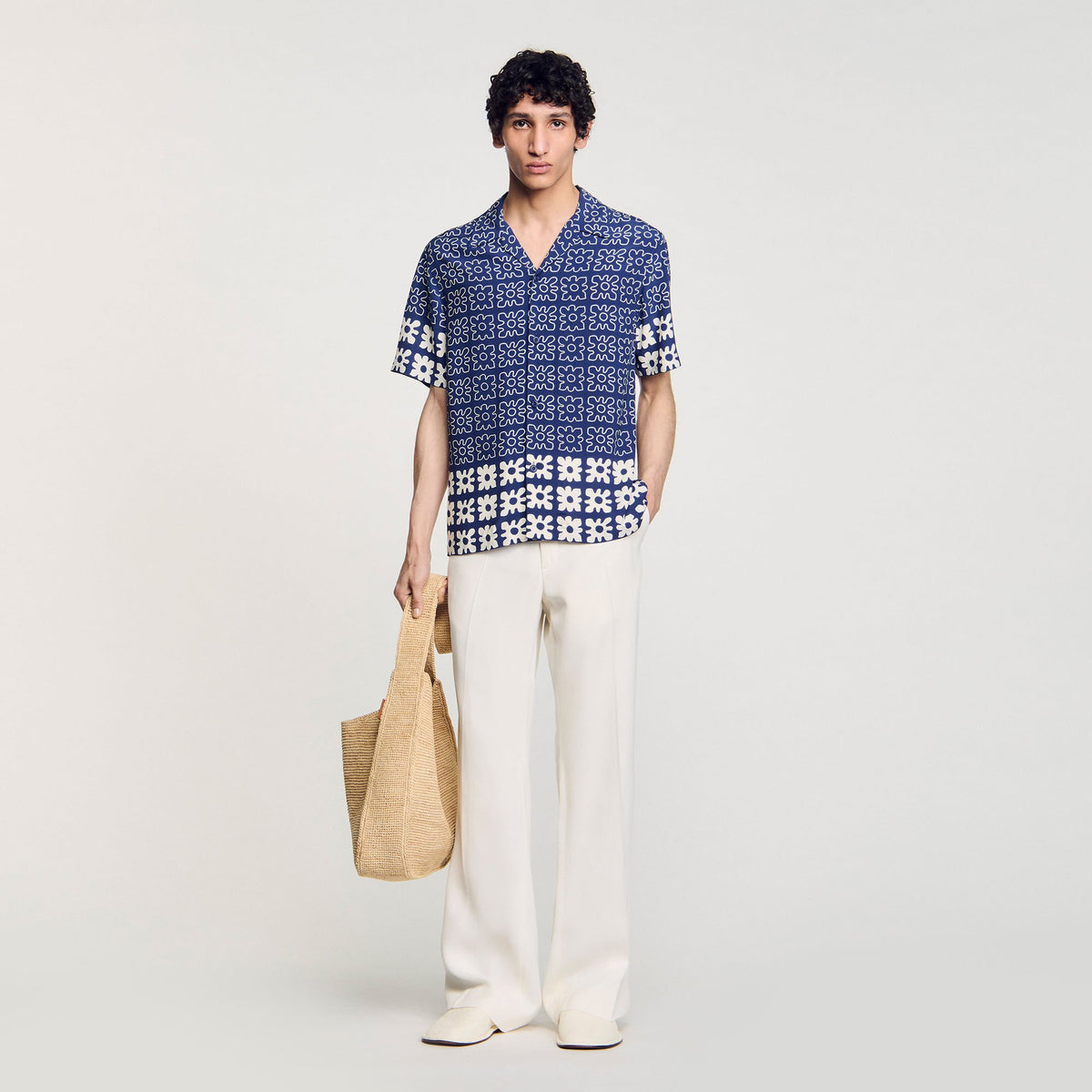 Sandro Men Floral motif shirt