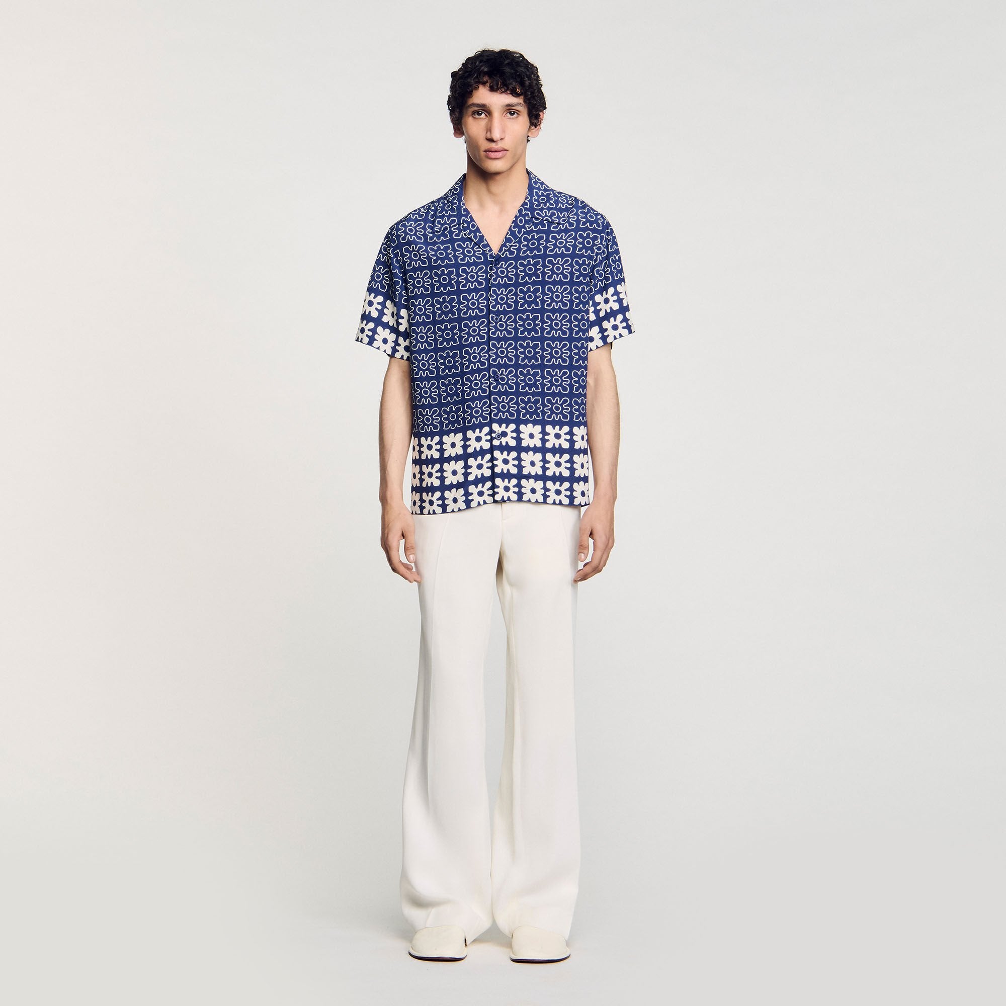 Sandro Men Floral motif shirt