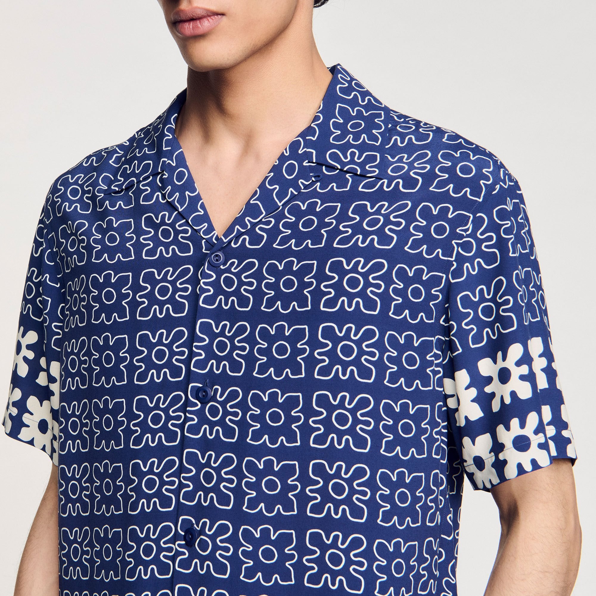 Sandro Men Floral motif shirt
