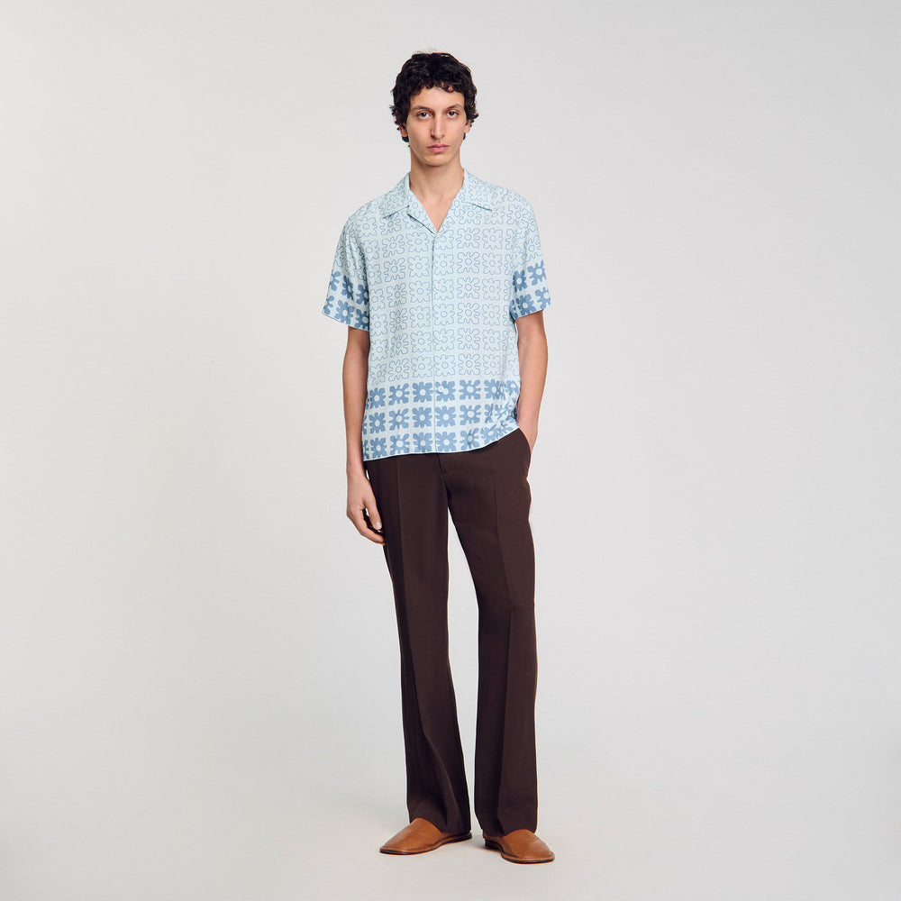 Sandro Men Floral motif shirt