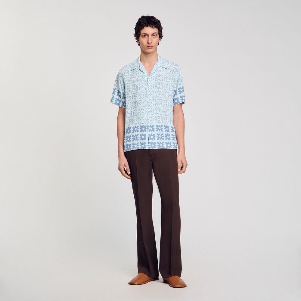 Sandro Men Floral motif shirt