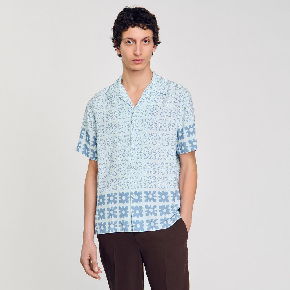 Sandro Men Floral motif shirt