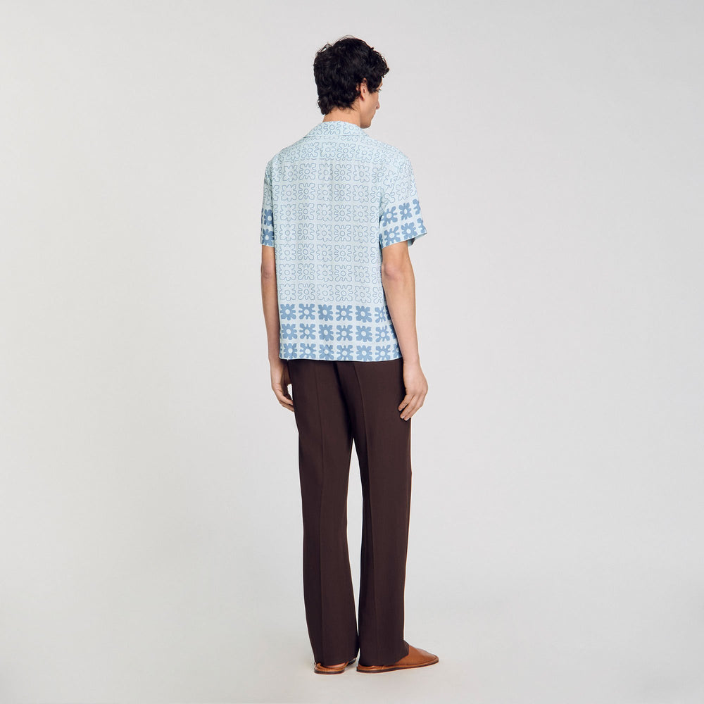 Sandro Men Floral motif shirt