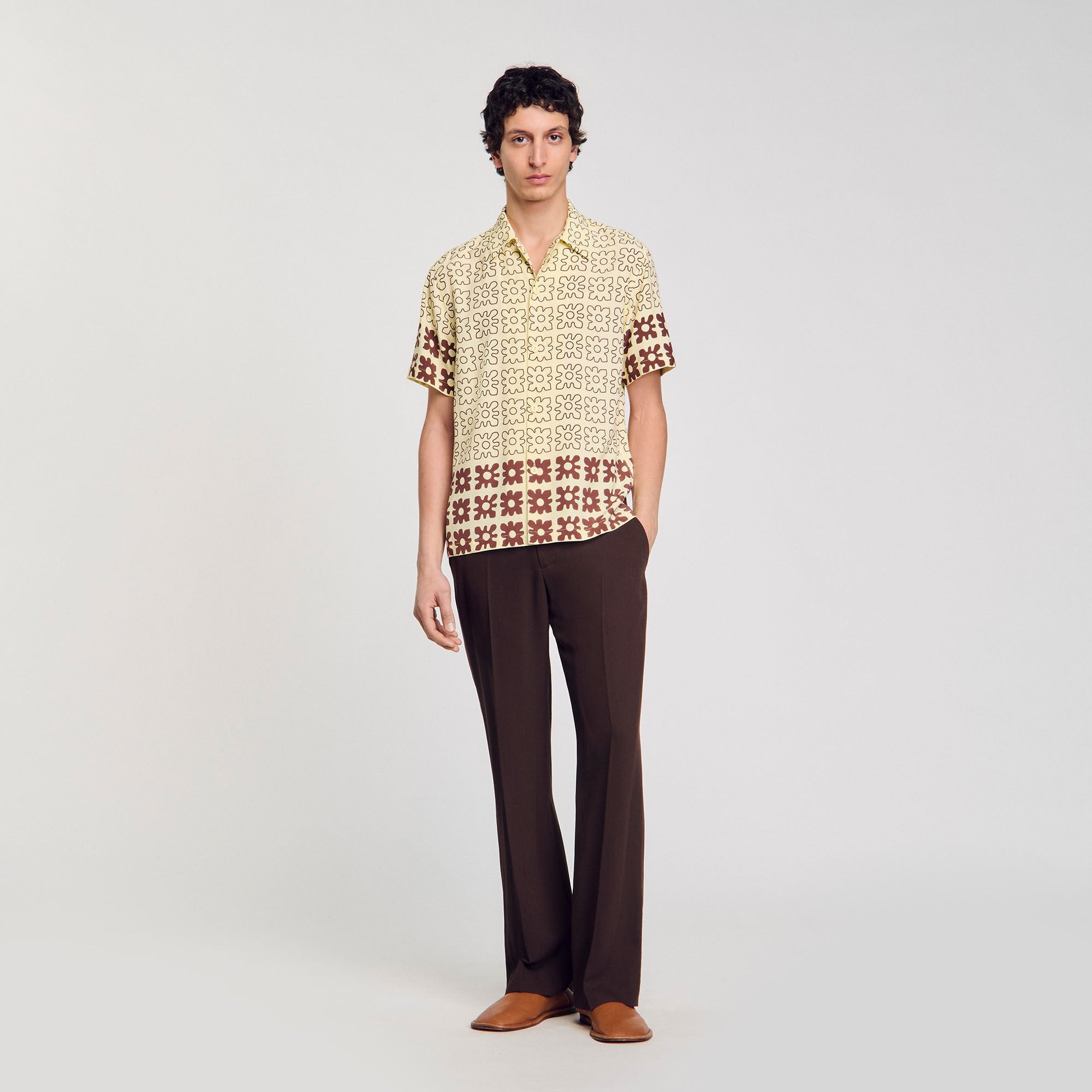 Sandro Men Floral motif shirt