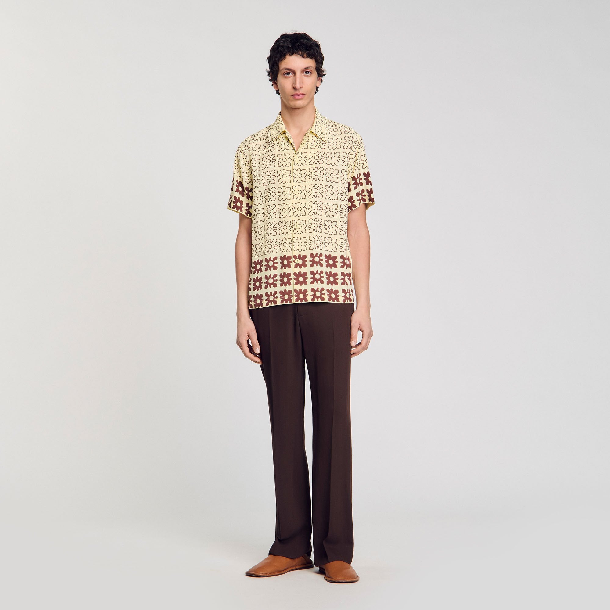 Sandro Men Floral motif shirt