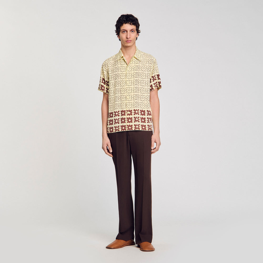 Sandro Men Floral motif shirt