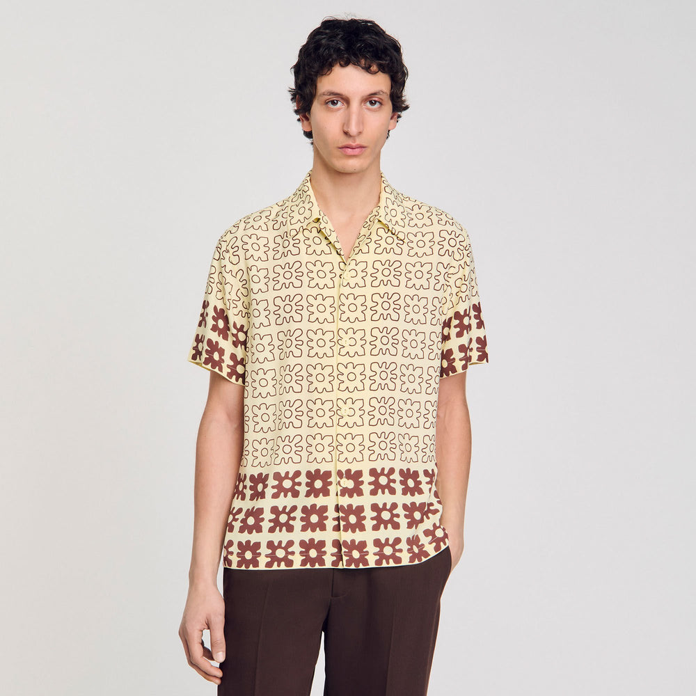 Sandro Men Floral motif shirt