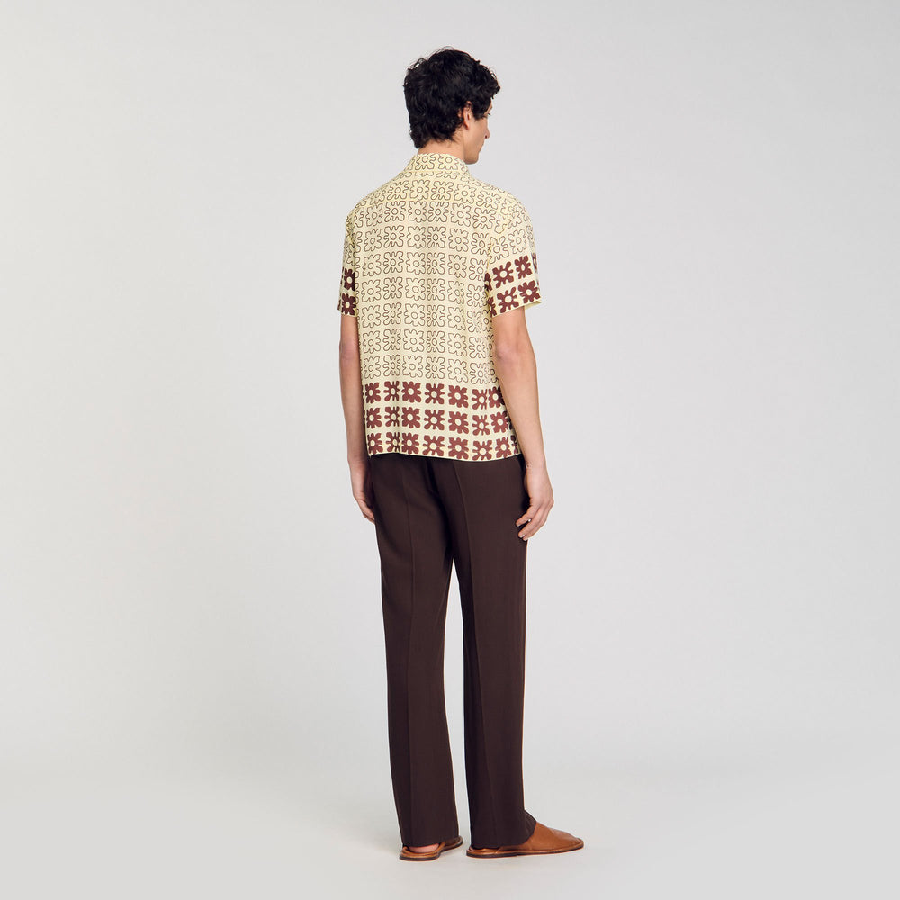 Sandro Men Floral motif shirt
