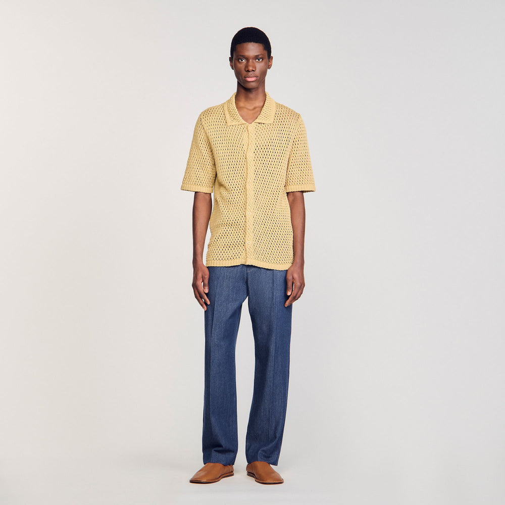 Sandro Men Crochet shirt
