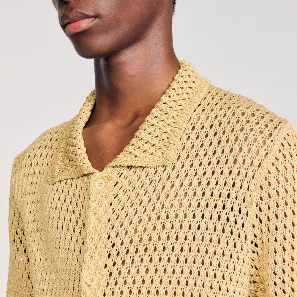 Sandro Men Crochet shirt