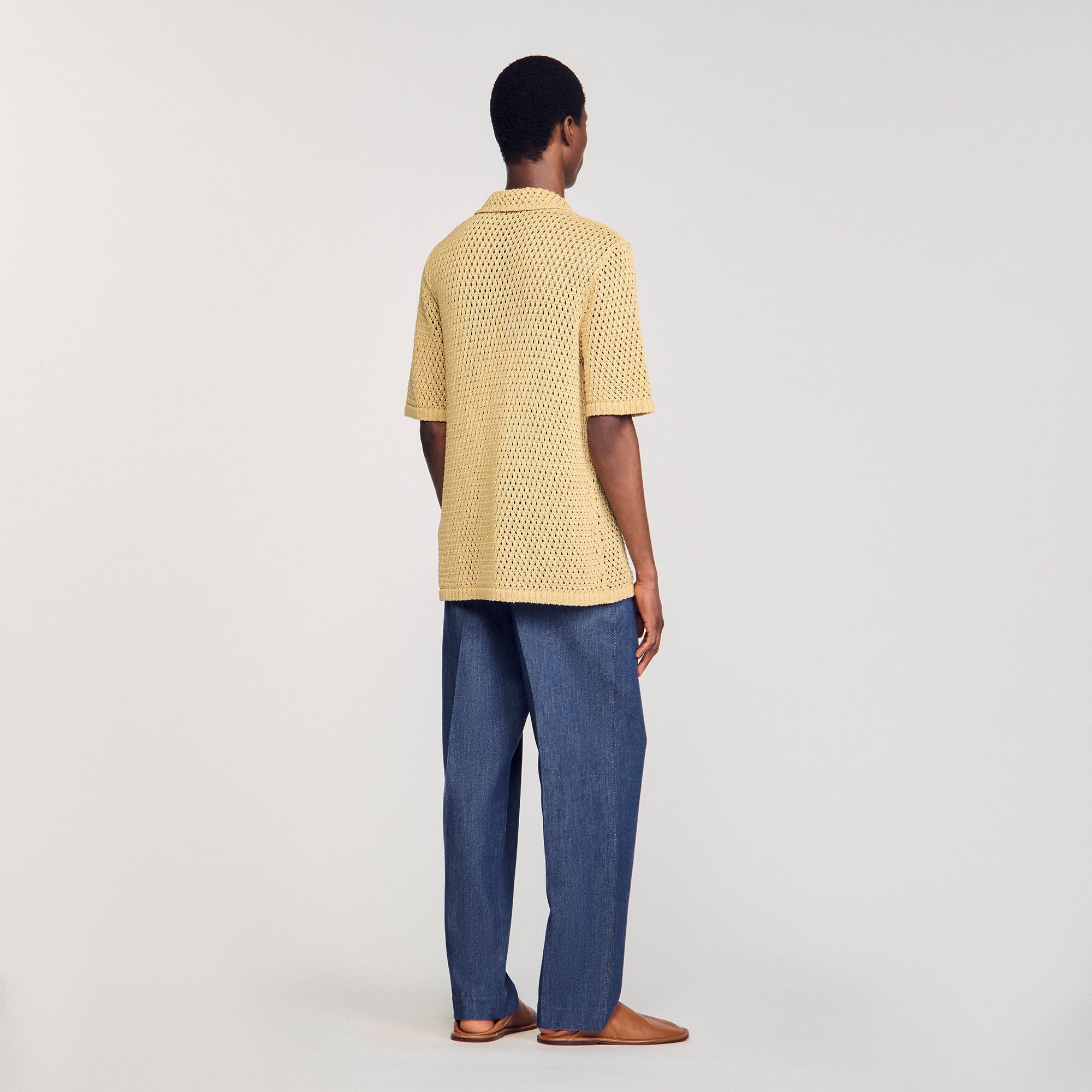 Sandro Men Crochet shirt