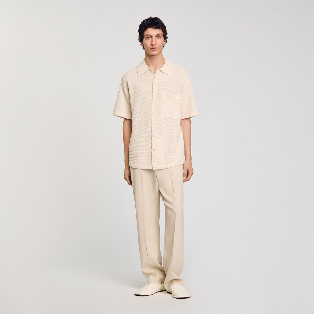 Sandro Men Waffled shirt