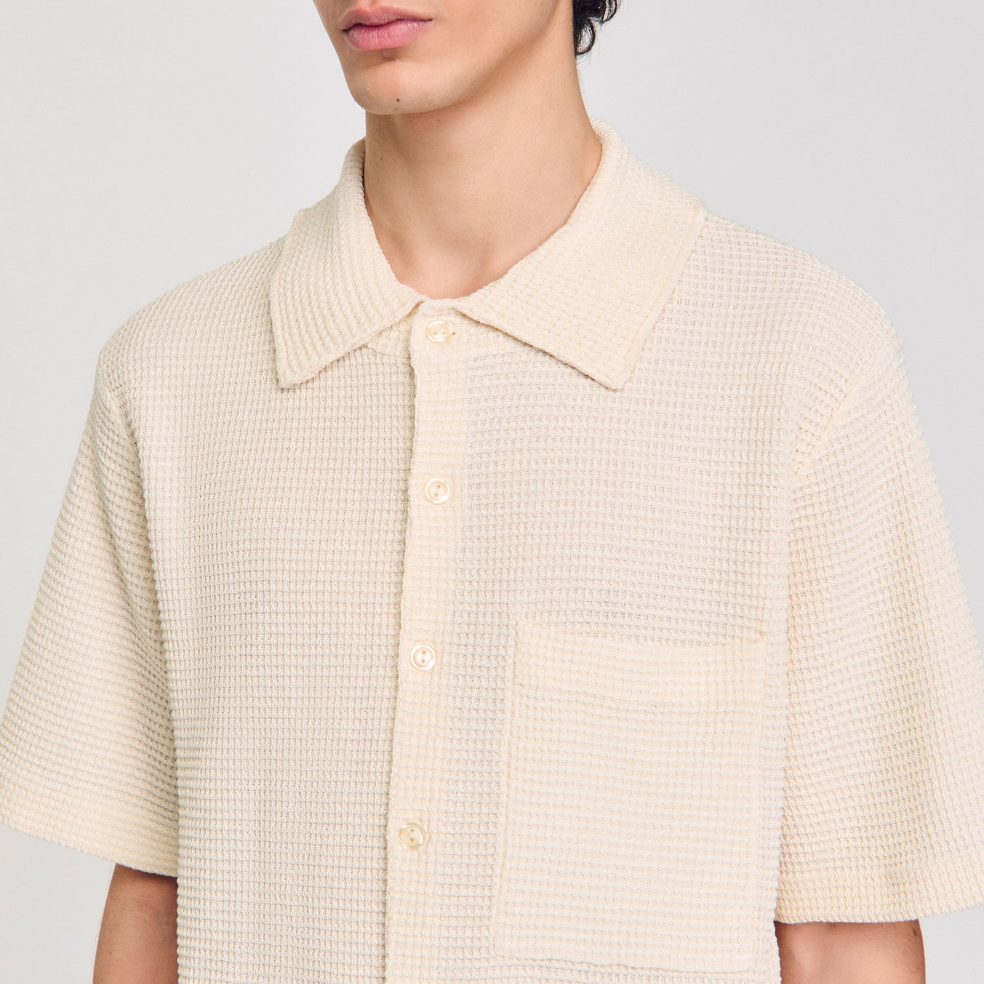 Sandro Men Waffled shirt