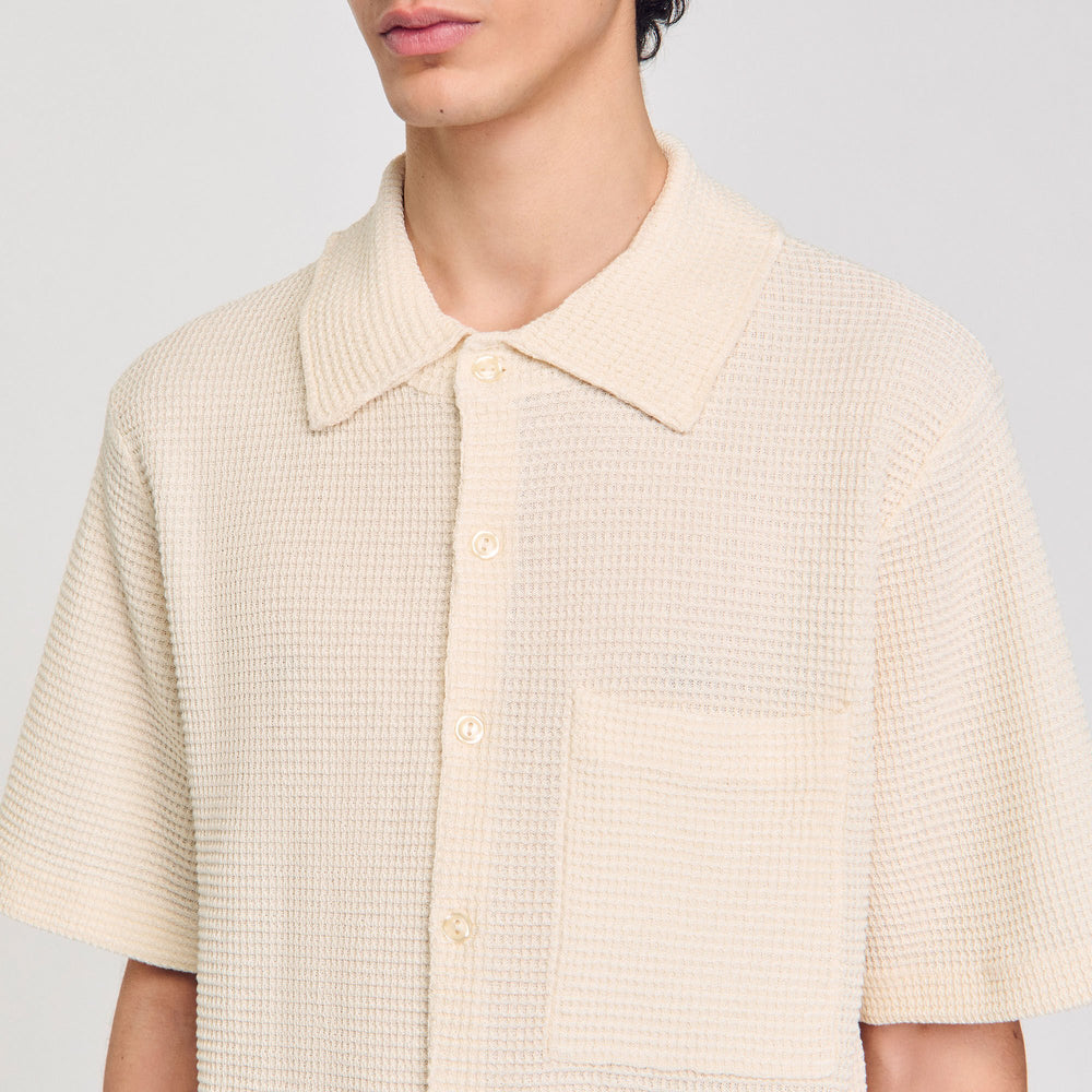 Sandro Men Waffled shirt