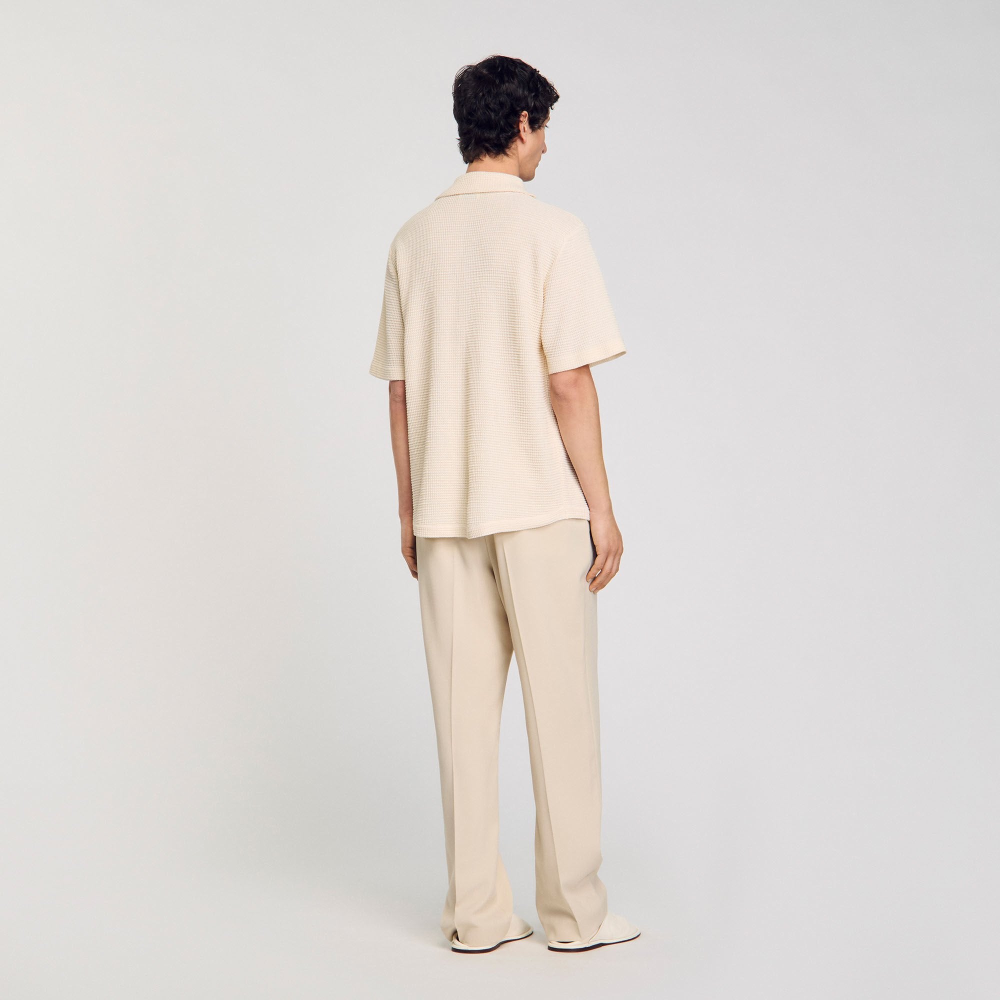 Sandro Men Waffled shirt