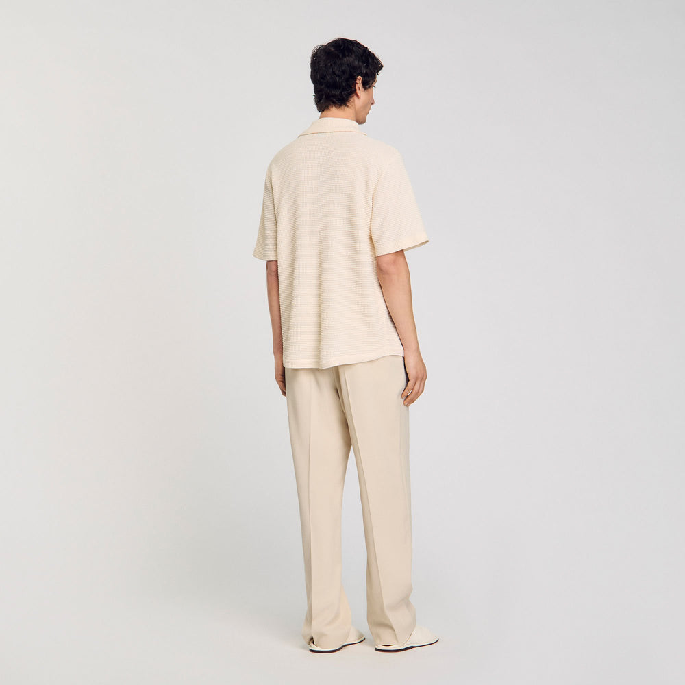 Sandro Men Waffled shirt
