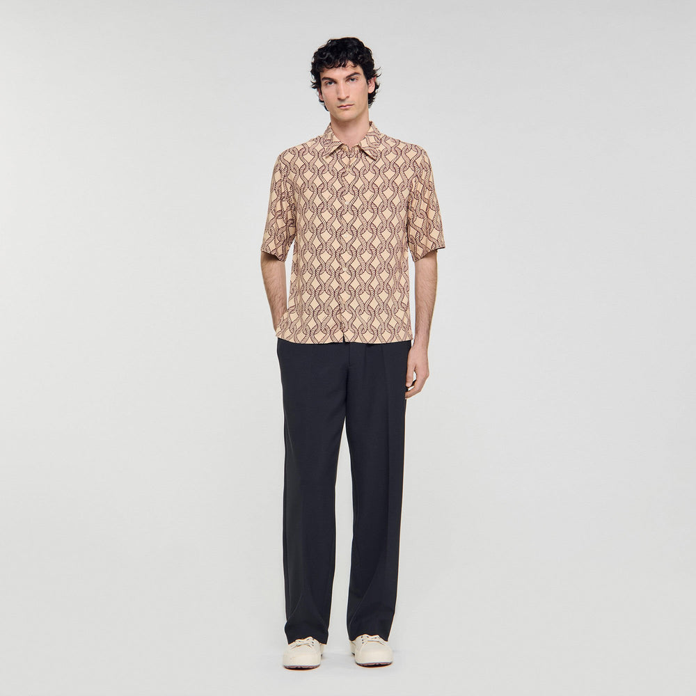 Sandro Men Loose-fit rope print shirt
