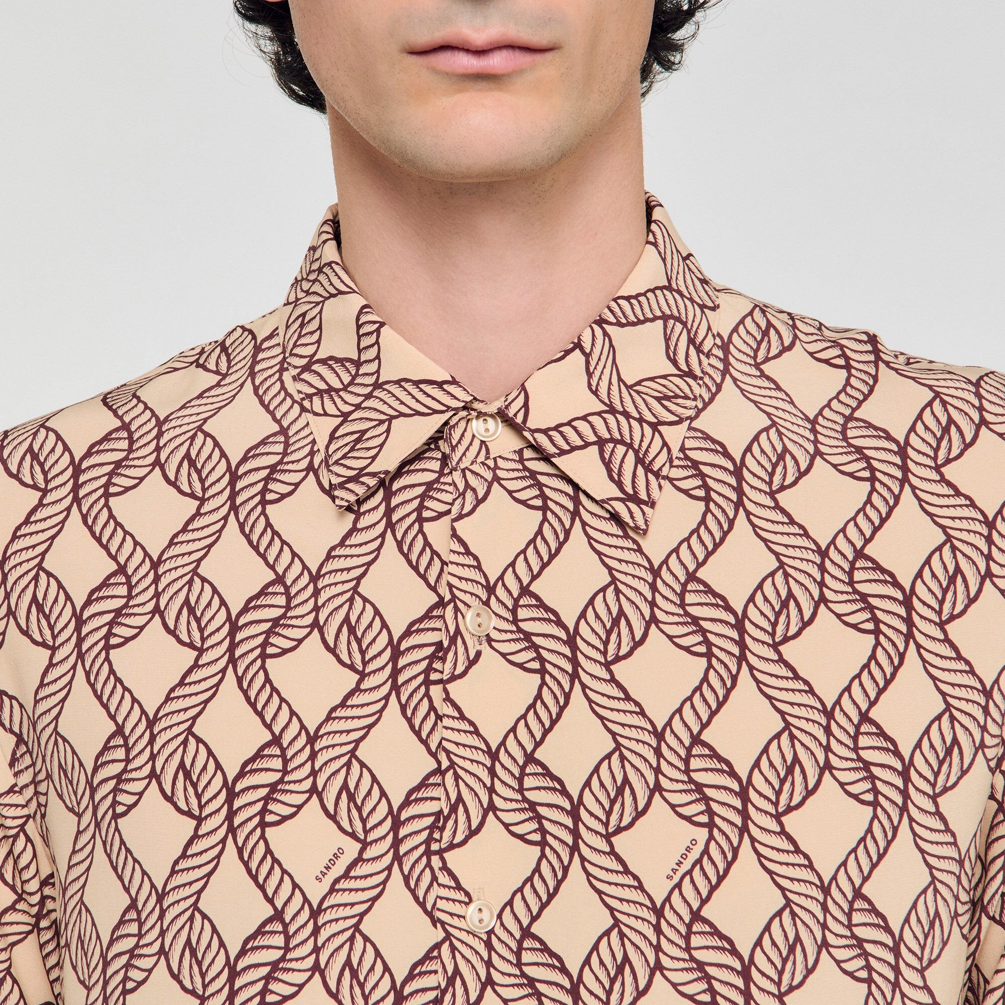 Sandro Men Loose-fit rope print shirt