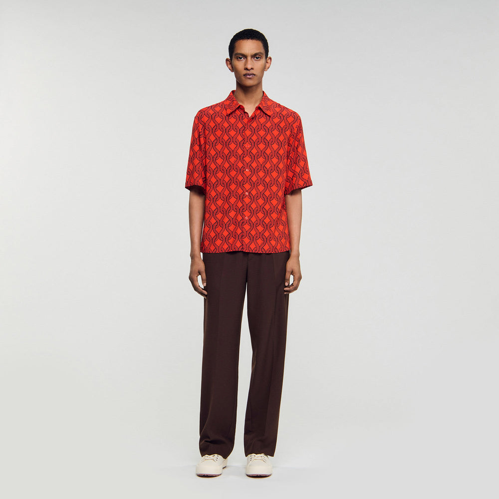 Sandro Men Loose-fit rope print shirt