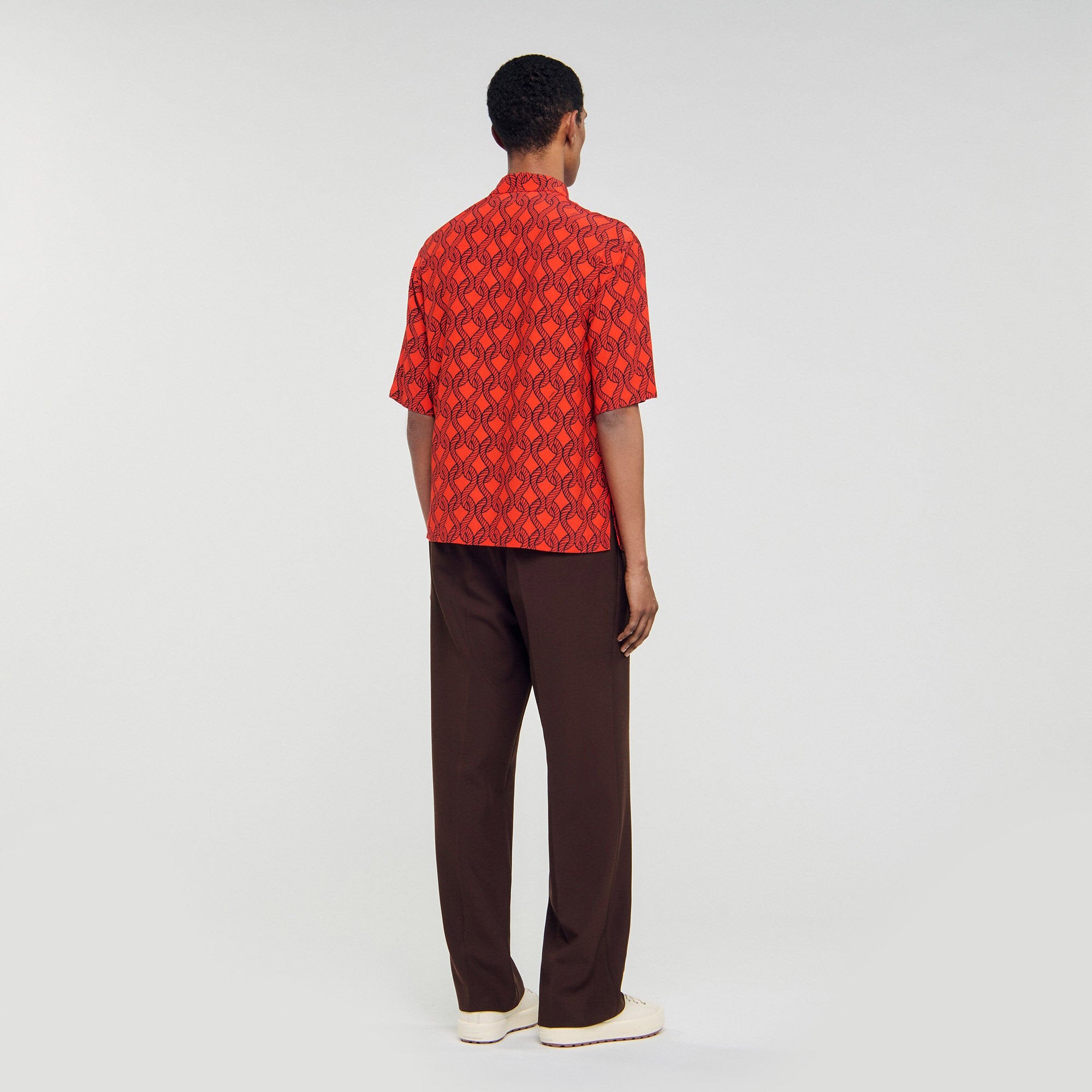 Sandro Men Loose-fit rope print shirt