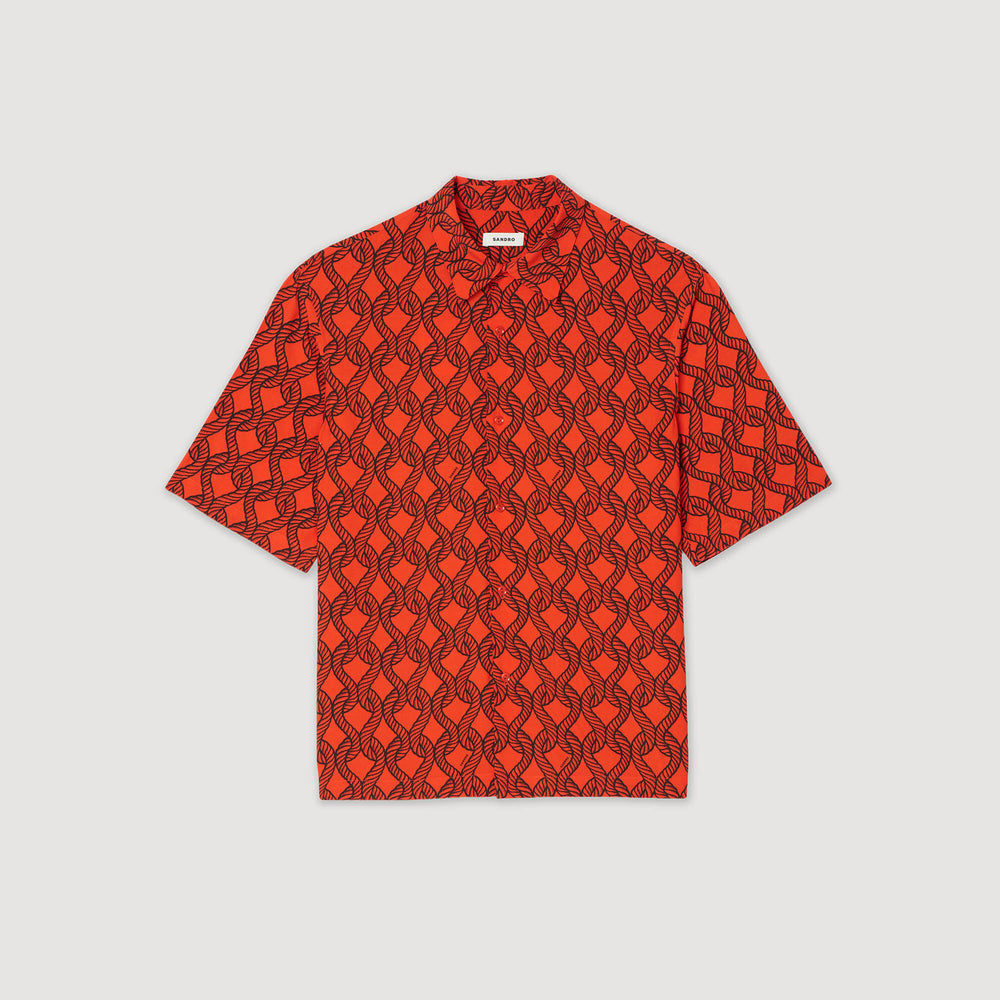 Sandro Men Loose-fit rope print shirt