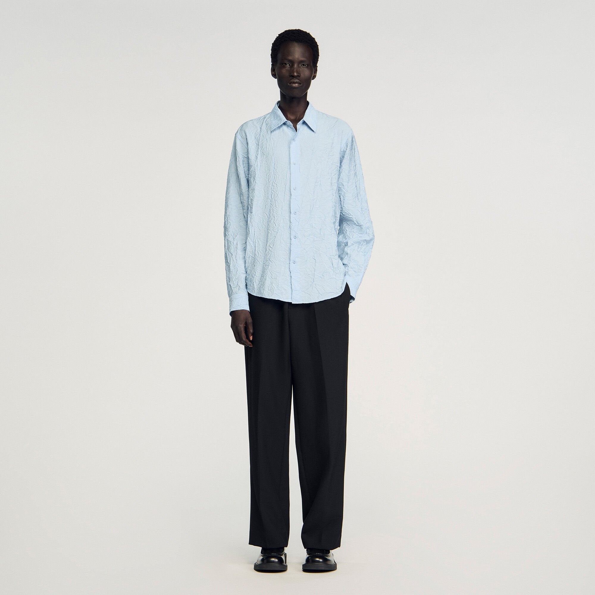 Sandro Men Crinkled effect shirt