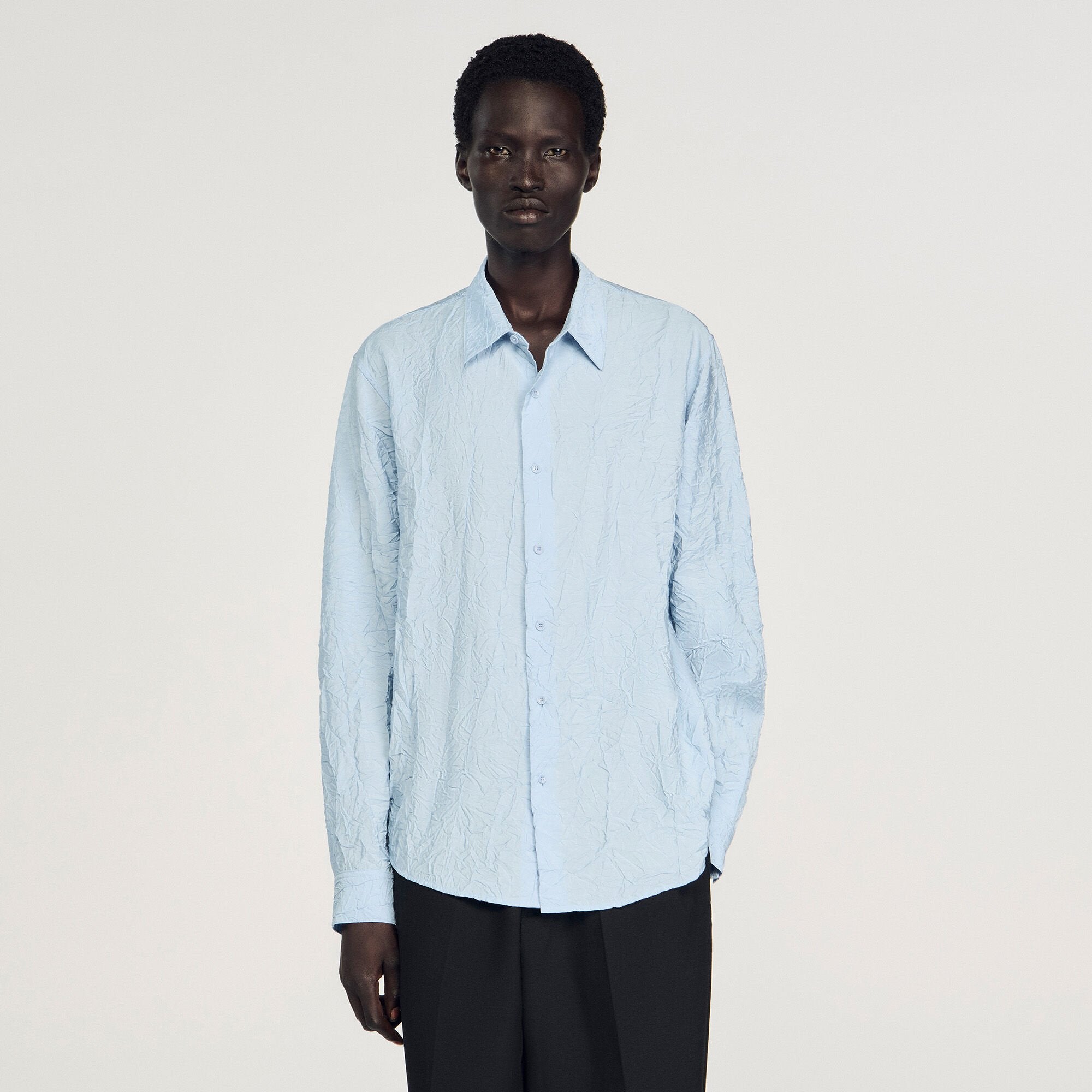 Sandro Men Crinkled effect shirt