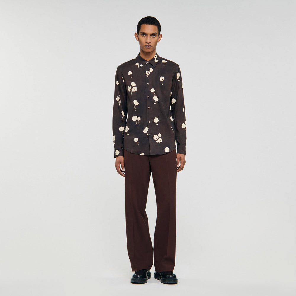 Sandro Men Floral print linen shirt