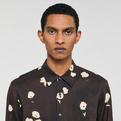 Sandro Men Floral print linen shirt