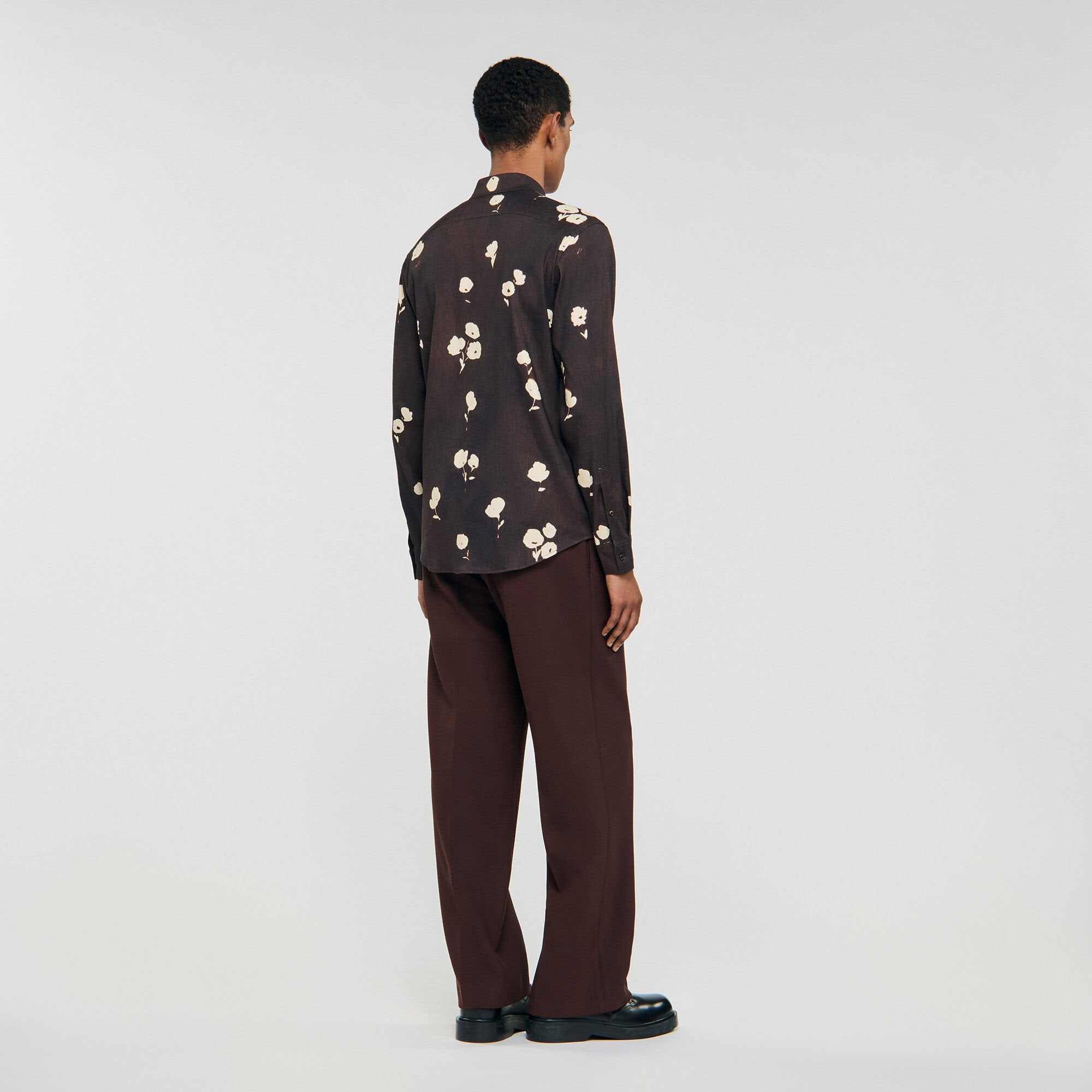Sandro Men Floral print linen shirt