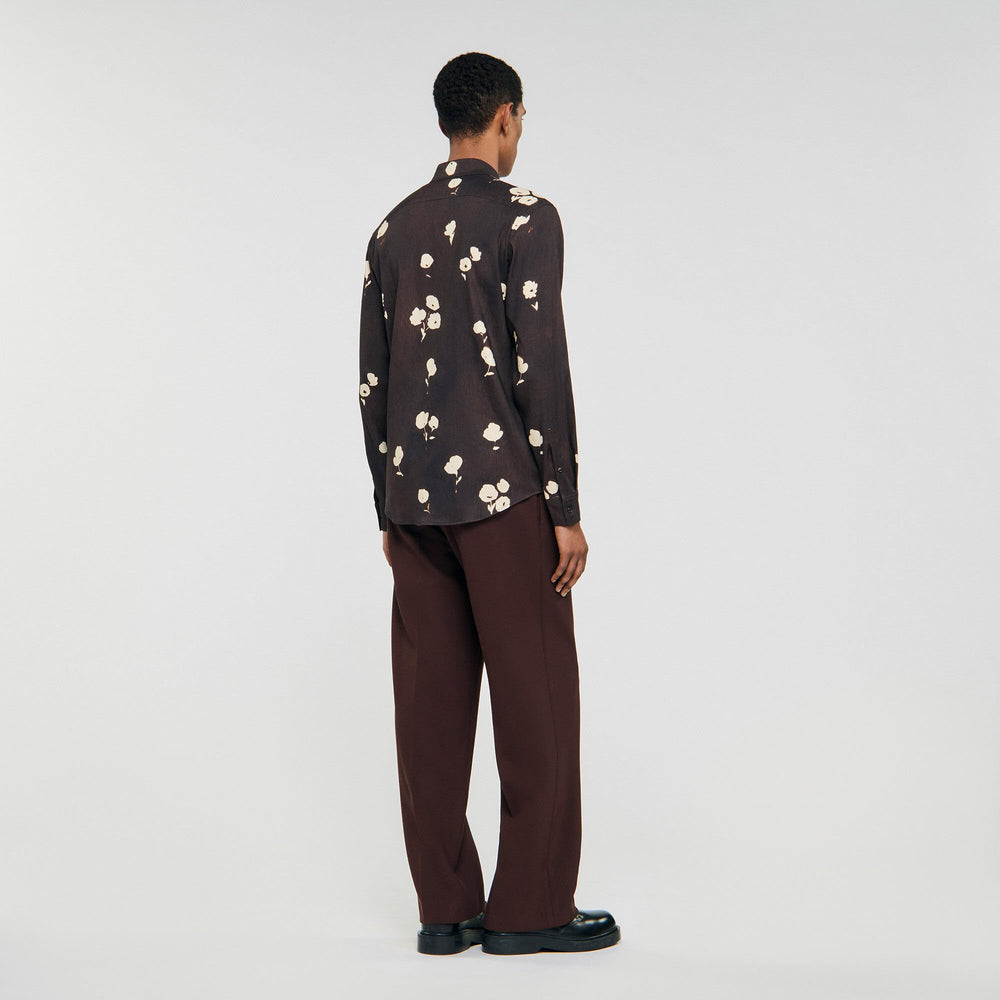 Sandro Men Floral print linen shirt