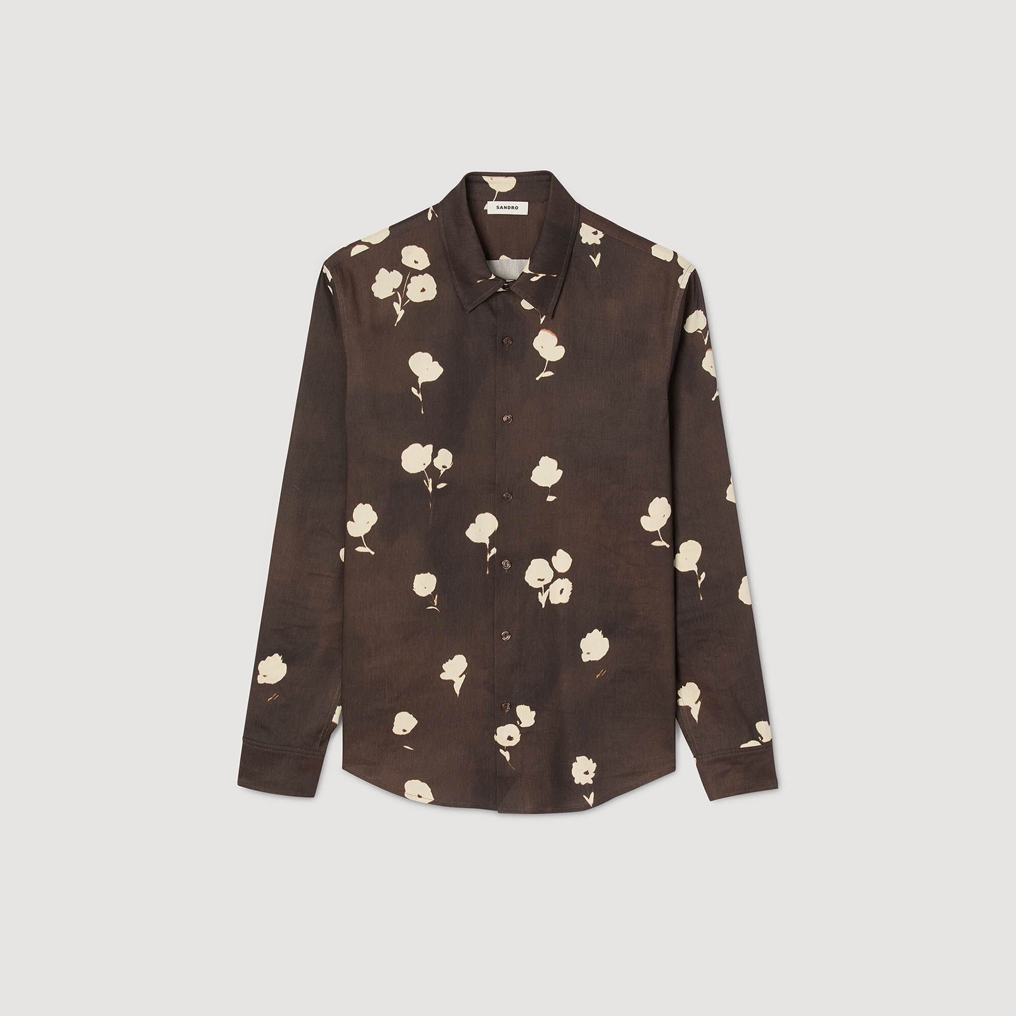 Sandro Men Floral print linen shirt