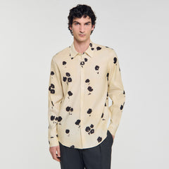 Sandro Men Floral print linen shirt