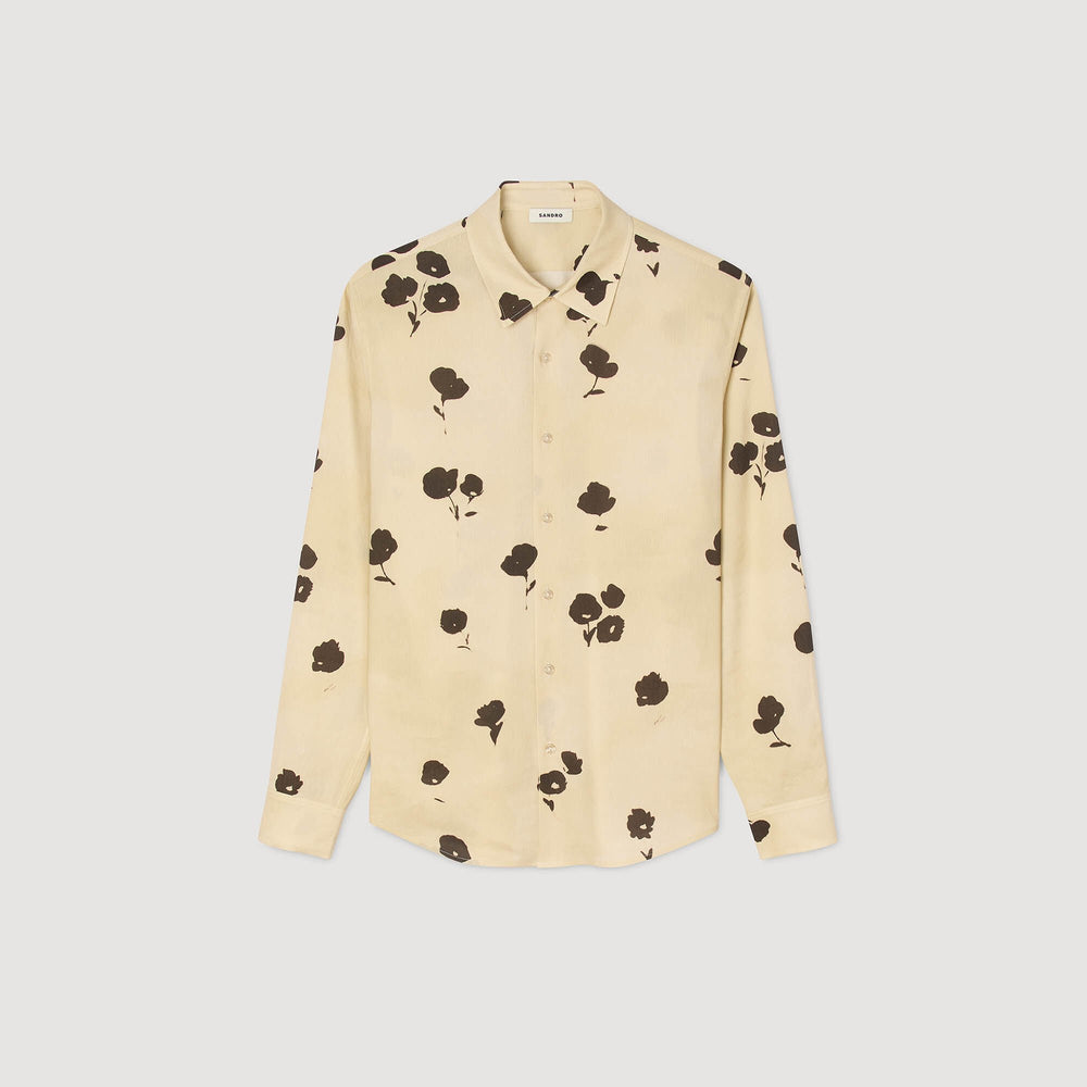 Sandro Men Floral print linen shirt