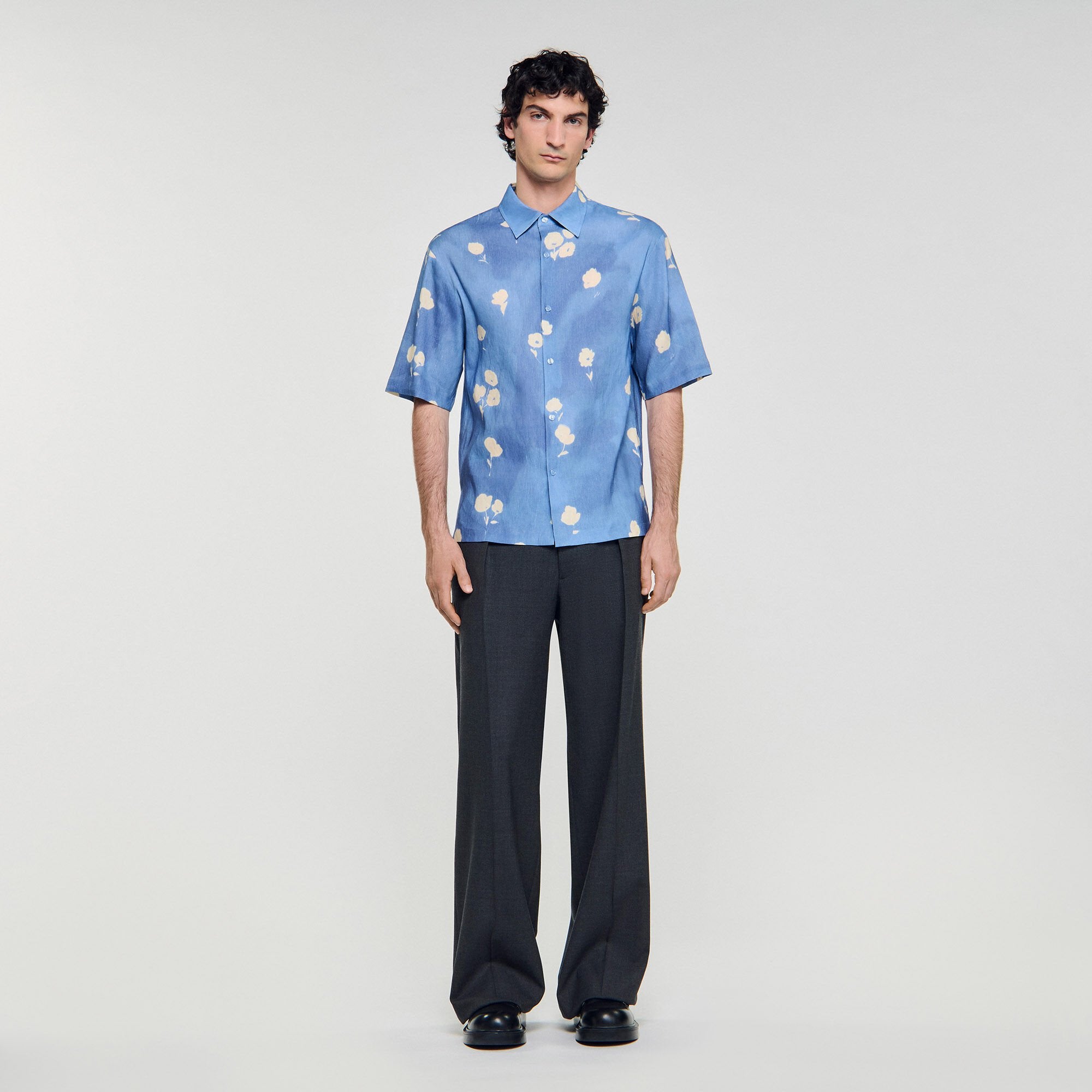 Sandro Men Floral motif shirt