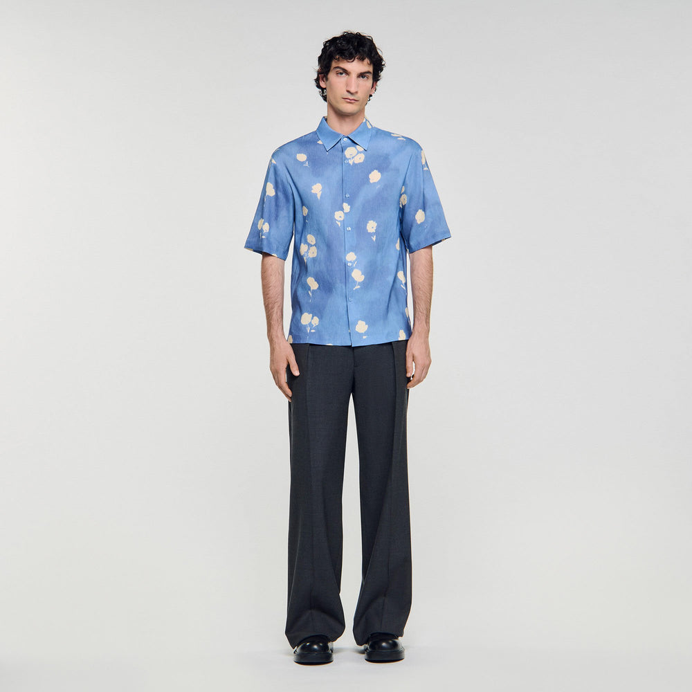 Sandro Men Floral motif shirt