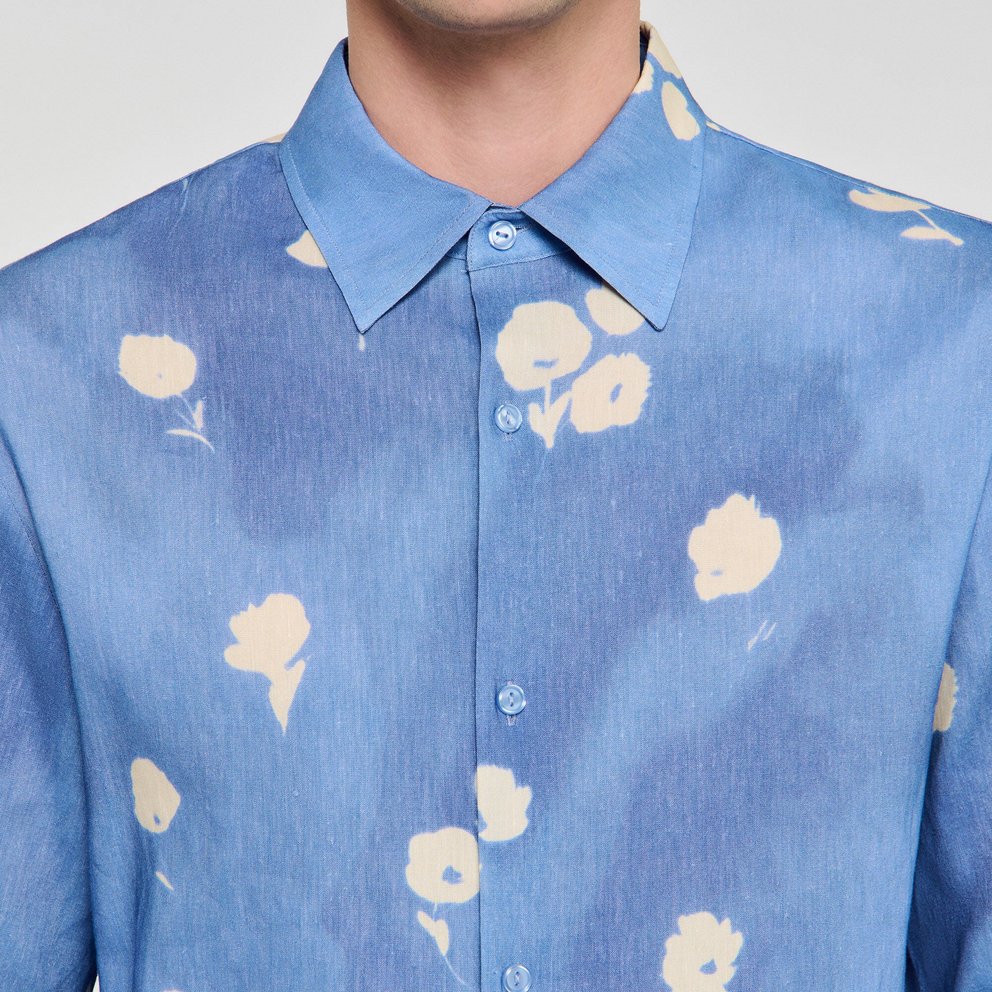 Sandro Men Floral motif shirt