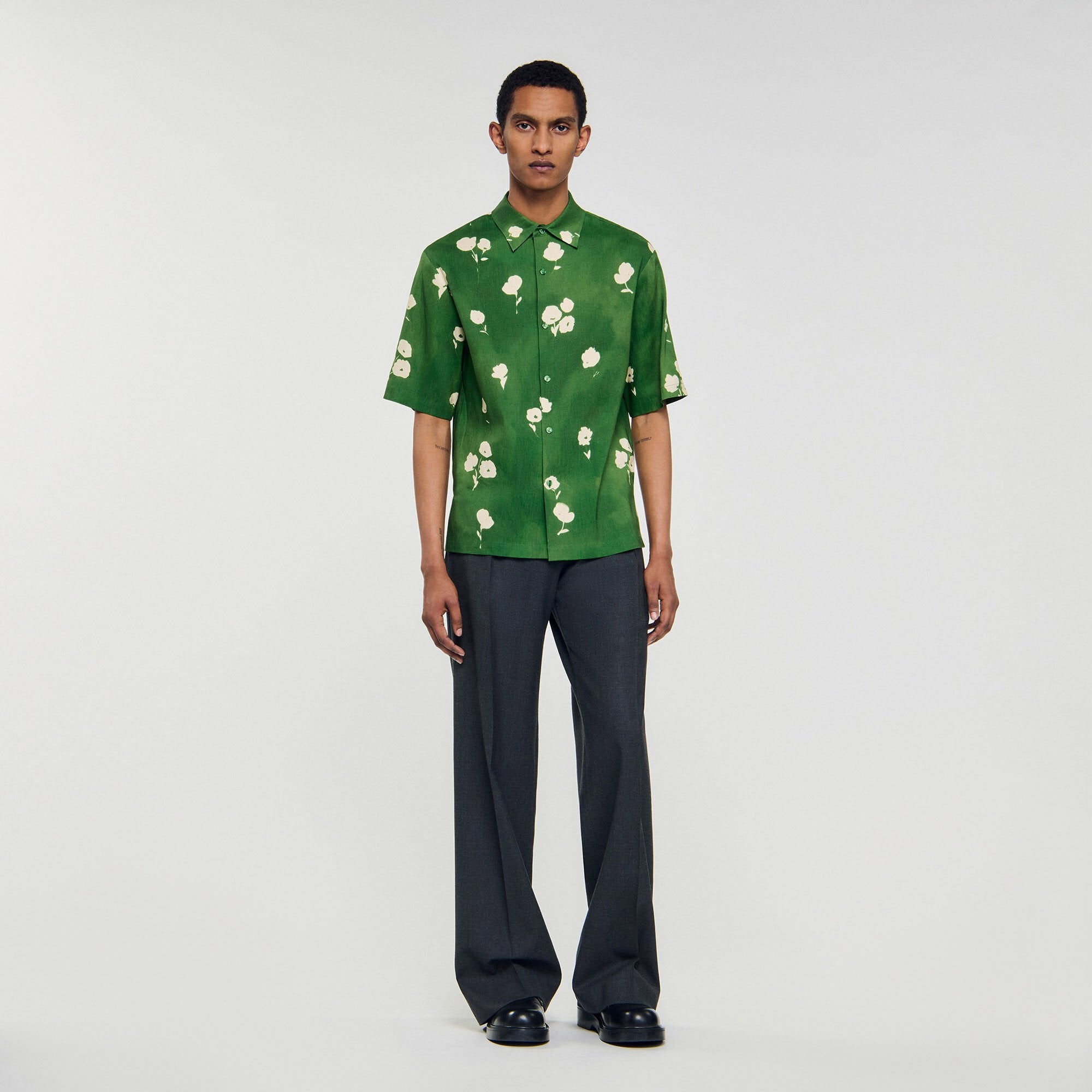 Sandro Men Floral motif shirt