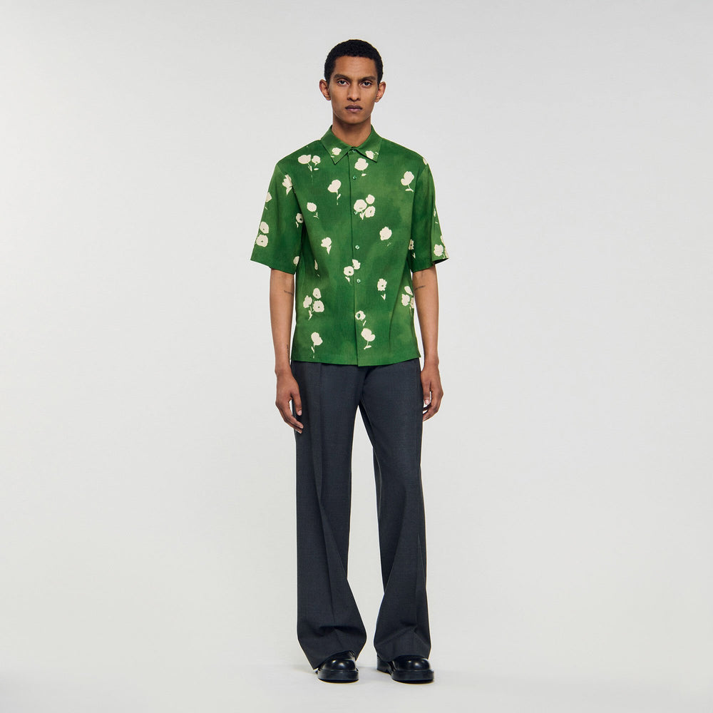 Sandro Men Floral motif shirt