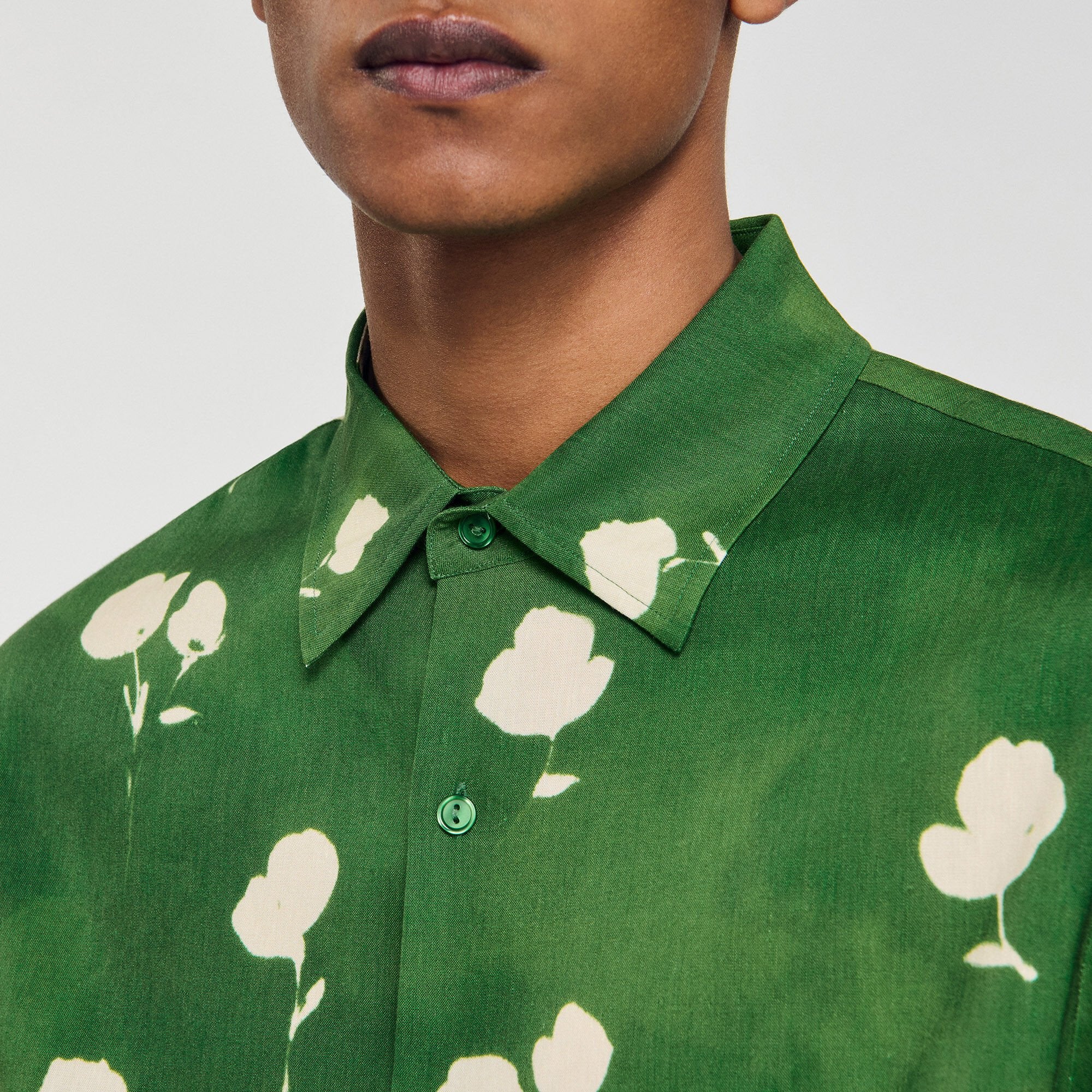 Sandro Men Floral motif shirt