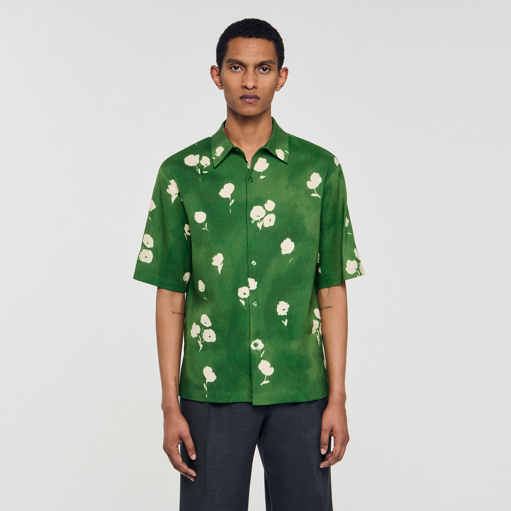 Sandro Men Floral motif shirt
