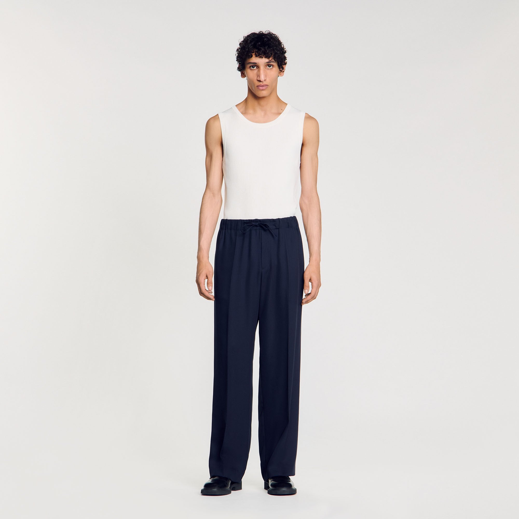 Sandro Men Elasticated wide-leg trousers