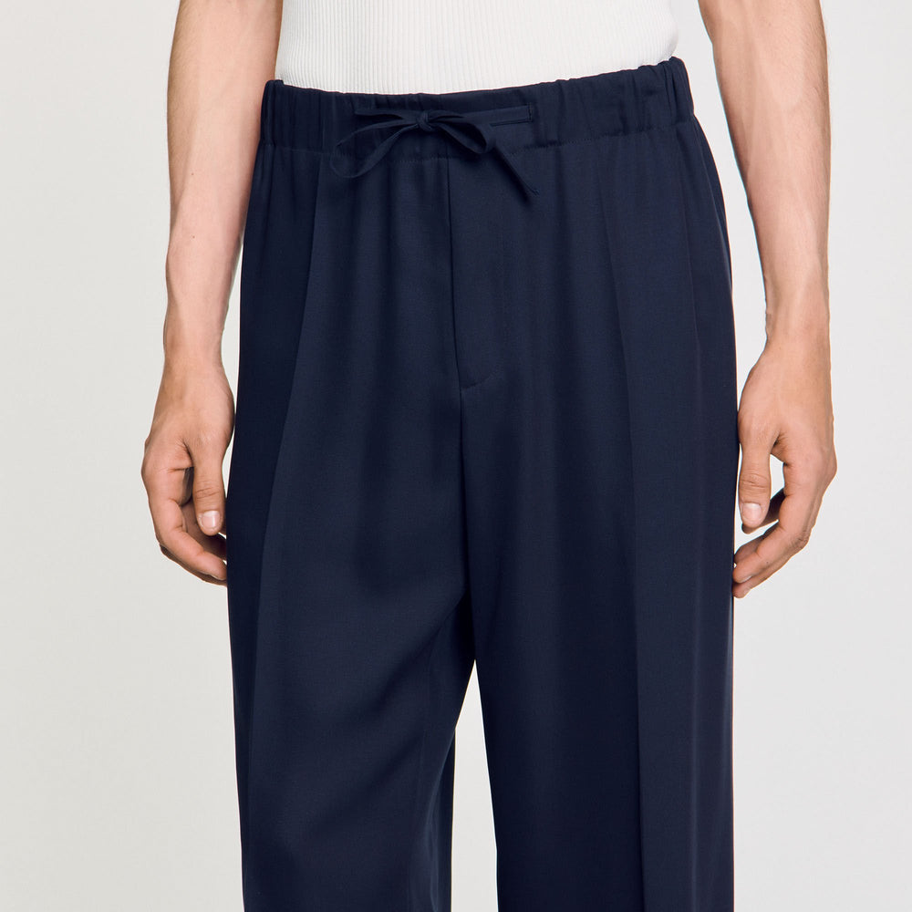 Sandro Men Elasticated wide-leg trousers
