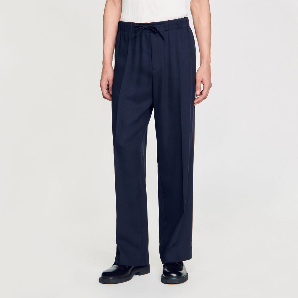 Sandro Men Elasticated wide-leg trousers