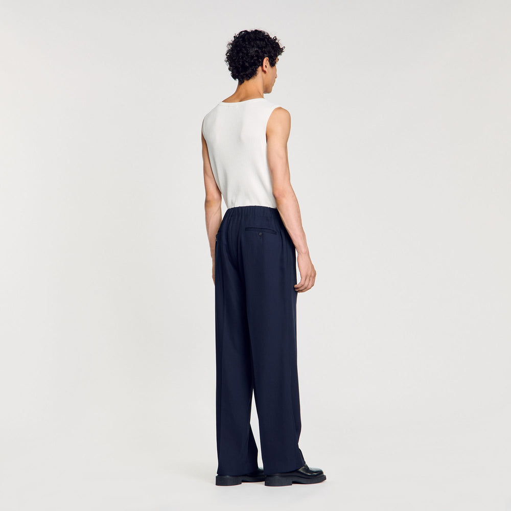 Sandro Men Elasticated wide-leg trousers