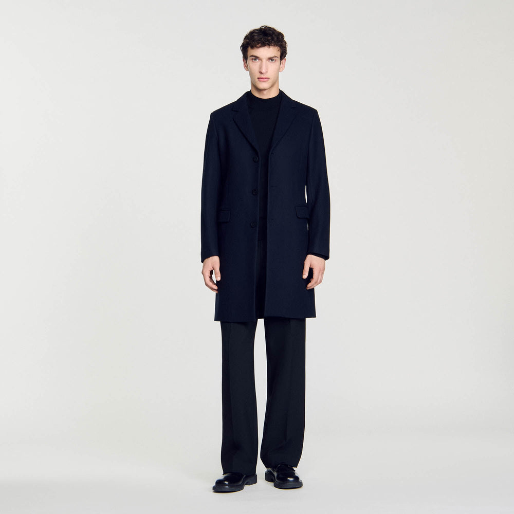 Sandro Men Wool broadcloth coat