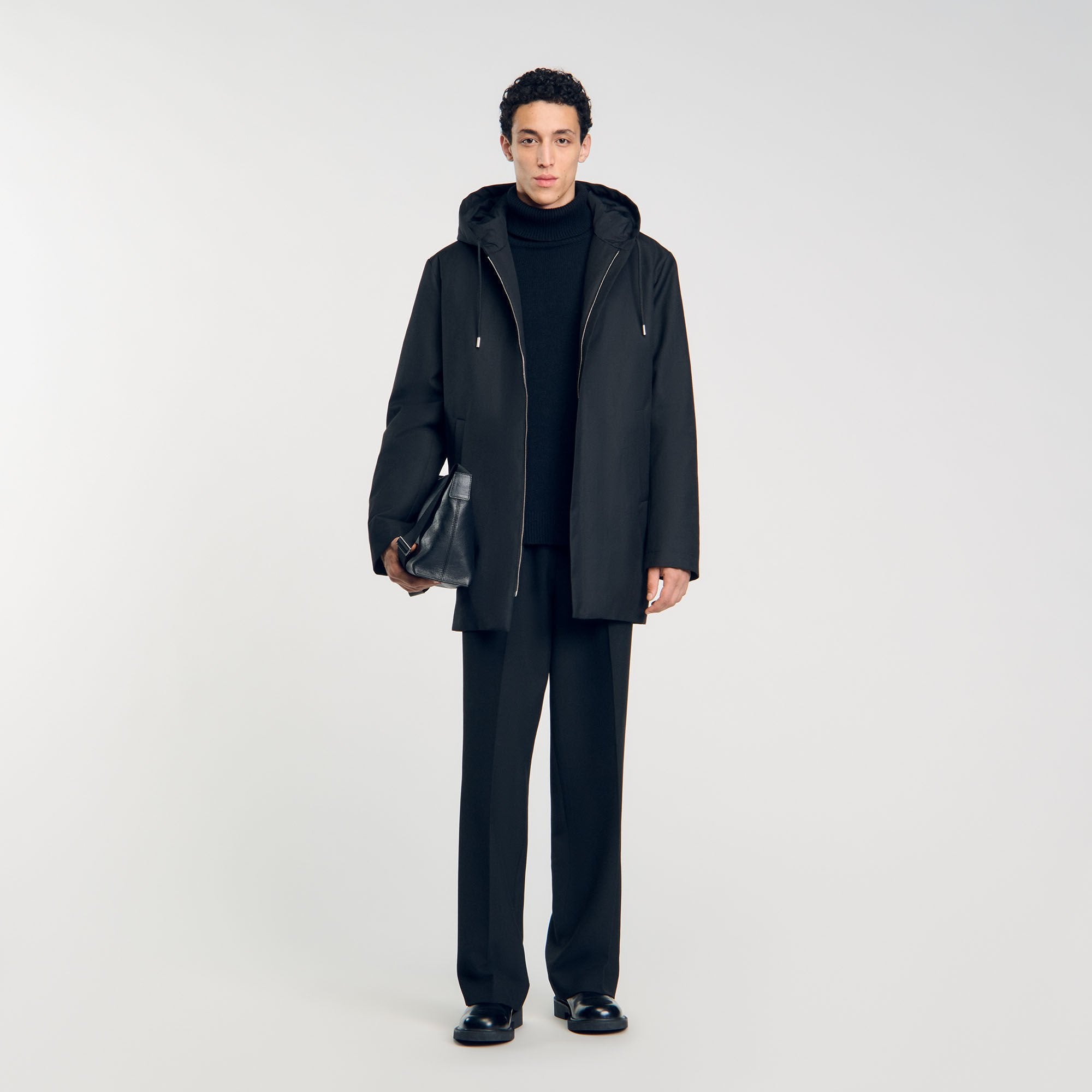Sandro Men Hooded parka with zip